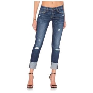 NYDJ Sheri Slim Lightly Distressed Cuffed Blue Jeans Size 4